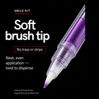 Soft brush tip — no trays or strips