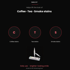 Helps lift the look of coffee, tea and smoke stains