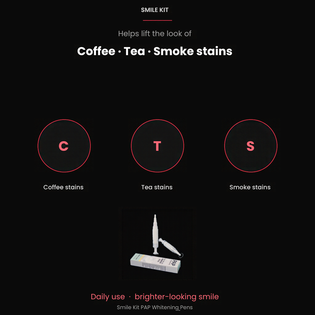 Helps lift the look of coffee, tea and smoke stains