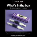 What's in the box — 2 × 4ml purple gel pens and retail box