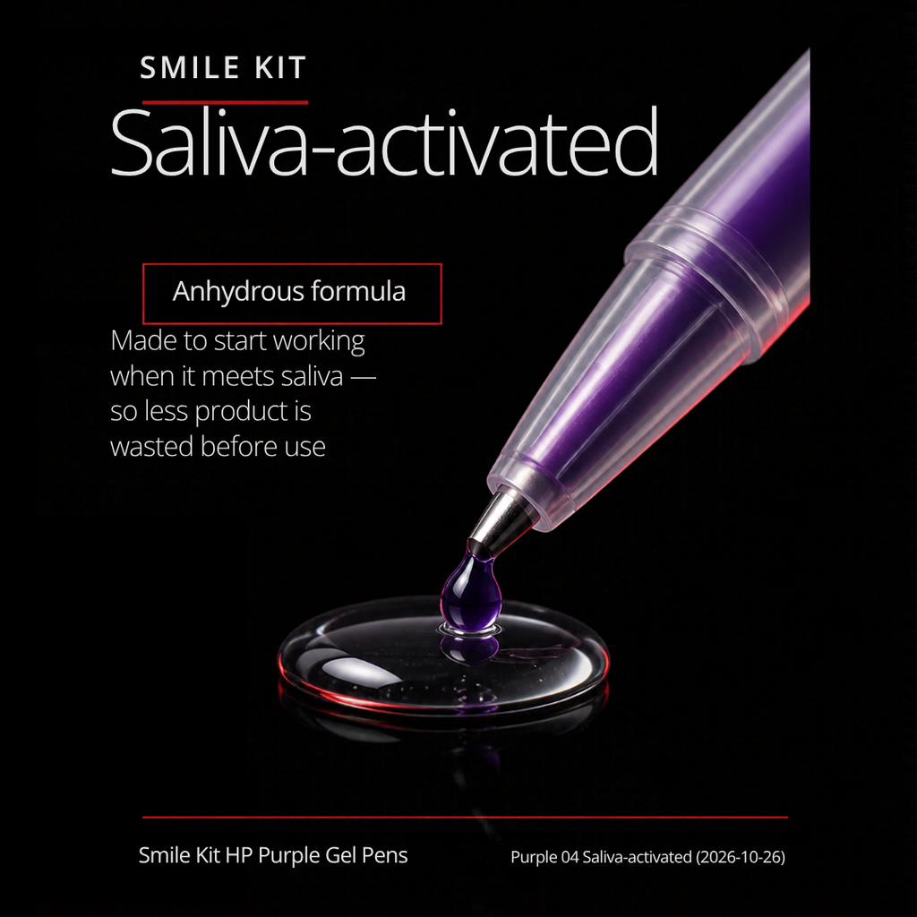 Saliva-activated anhydrous gel — less waste before use