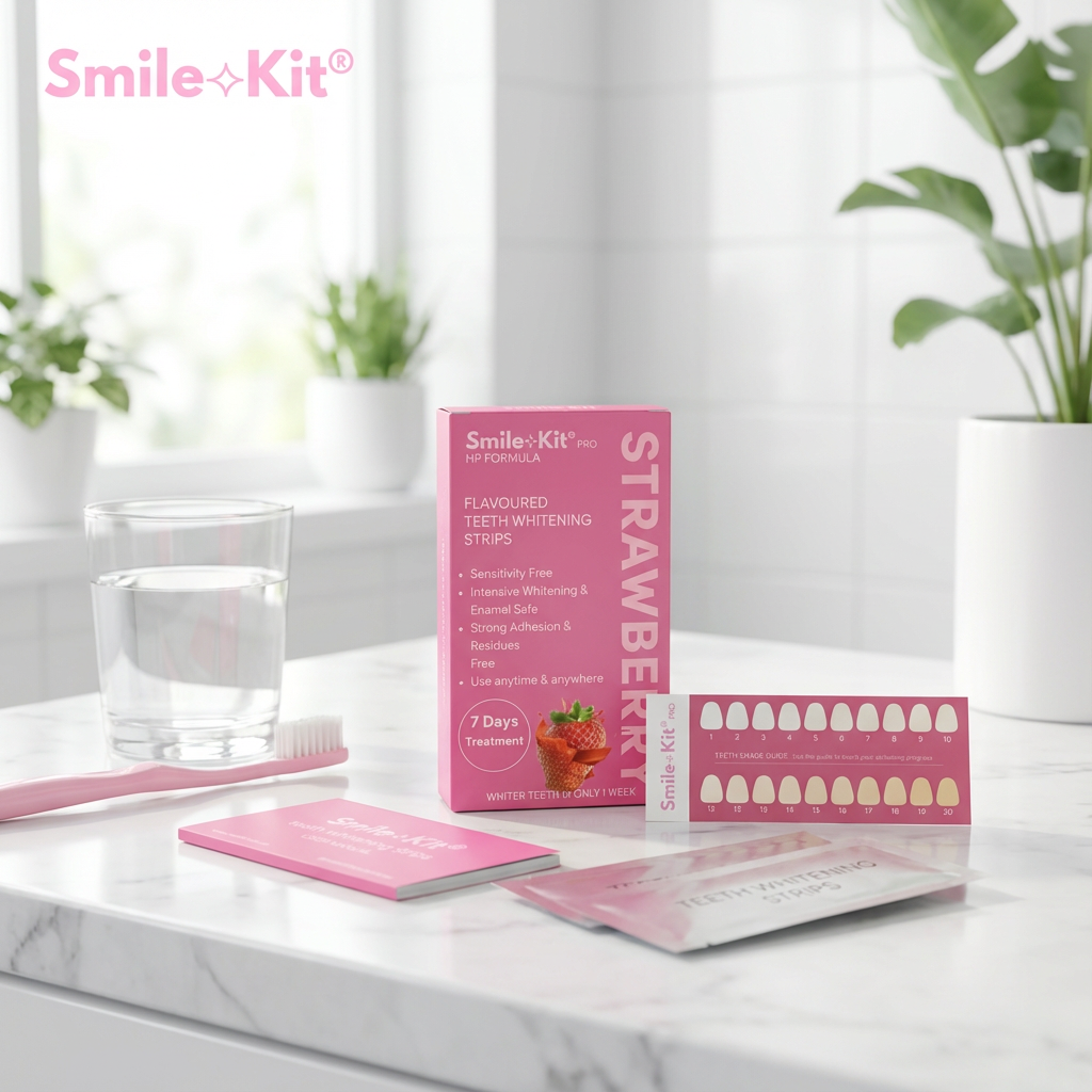 Smile Kit Pro HP Formula Flavoured Teeth Whitening Strips Strawberry