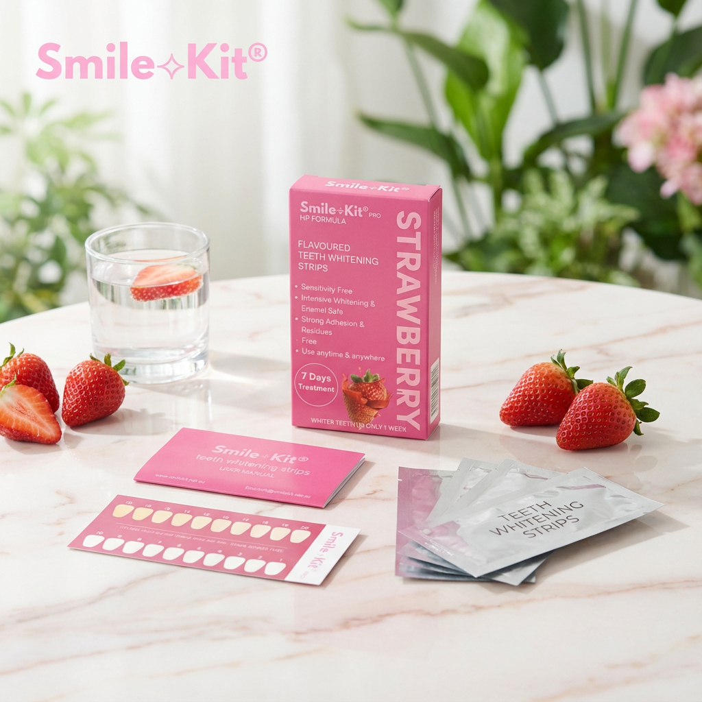 Smile Kit Pro HP Formula Flavoured Teeth Whitening Strips Strawberry