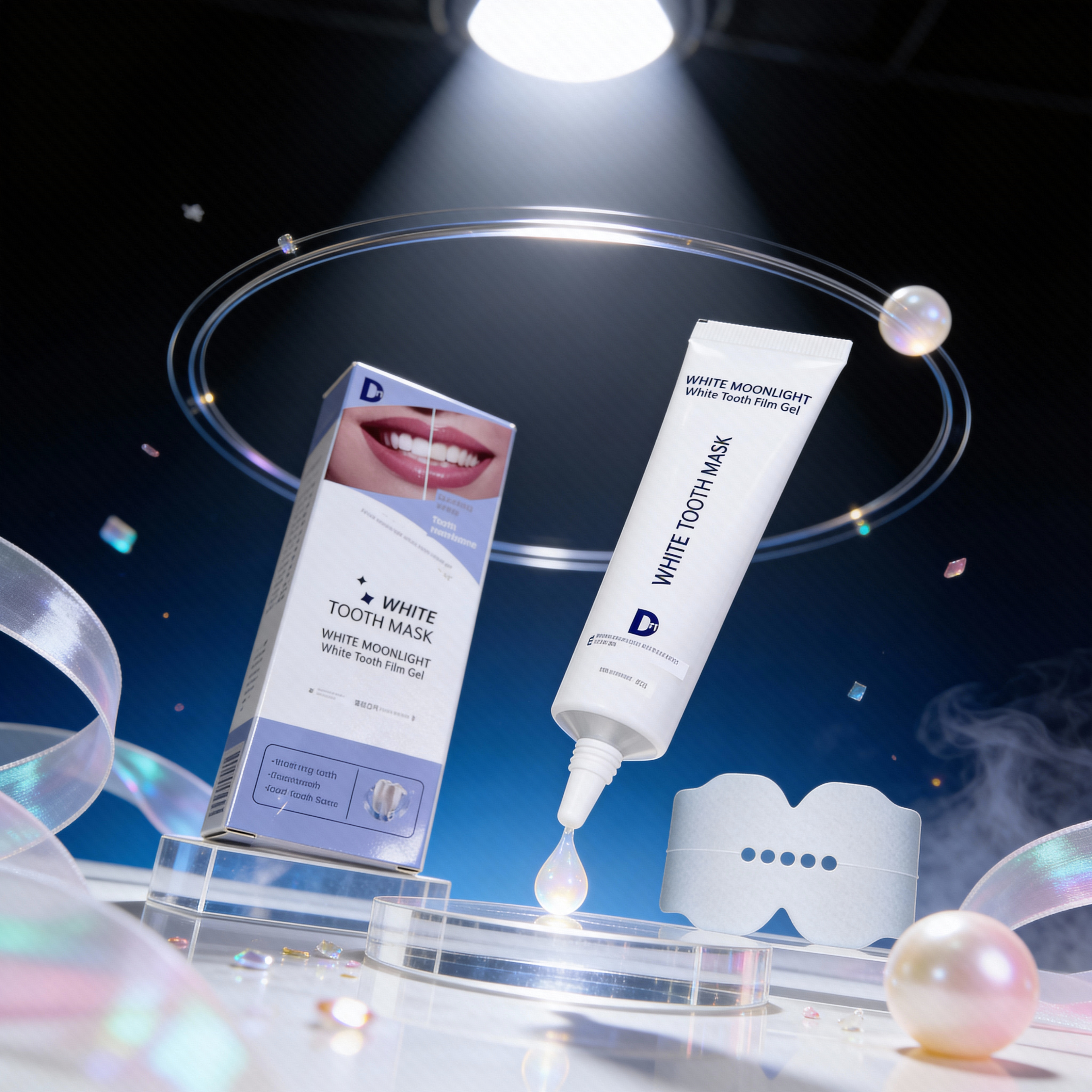 Instant Teeth Whitening Patches with White Moonlight Dental Membrane Gel