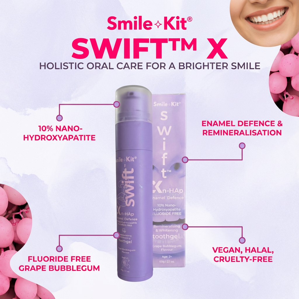 Swift™ X 10% Nano-Hydroxyapatite Fluoride Free Toothgel Grape Bubblegum
