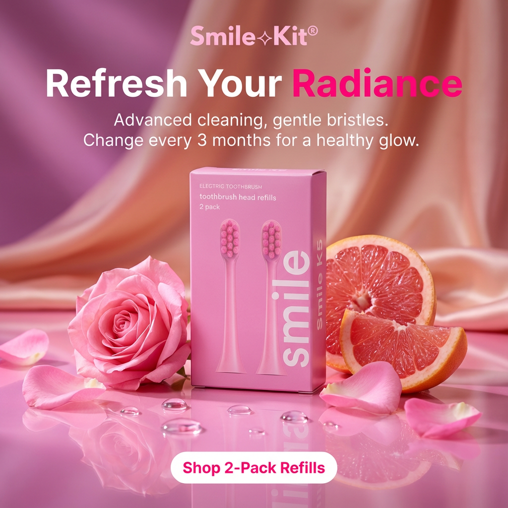 SMILE K5 Electric Toothbrush Head Refills 2 pack Pink