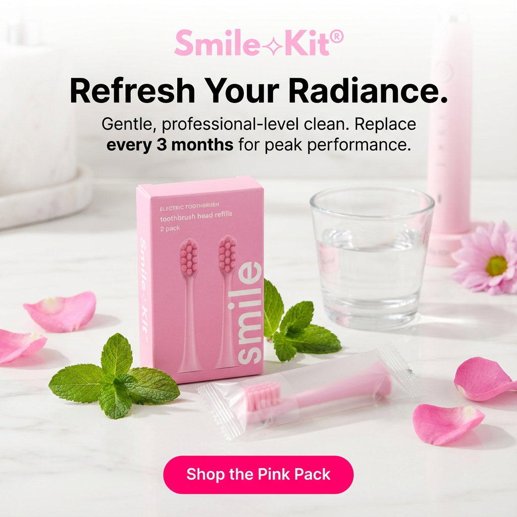 SMILE K5 Electric Toothbrush Head Refills 2 pack Pink