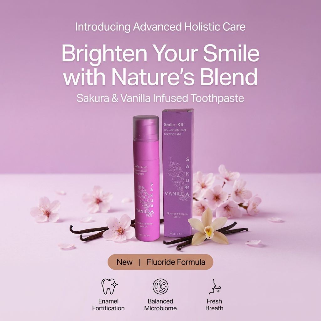 Smile Kit Sakura and Vanilla Flower Infused Fluoride Toothpaste