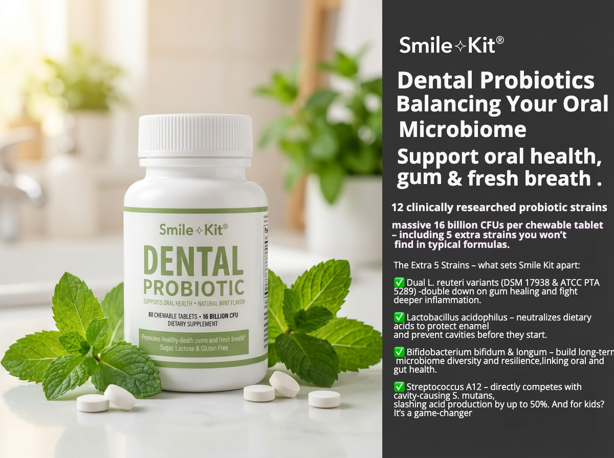 Smile⟢Kit® Dental Probiotic 16 Billion CFU from 12 clinically proven strains!