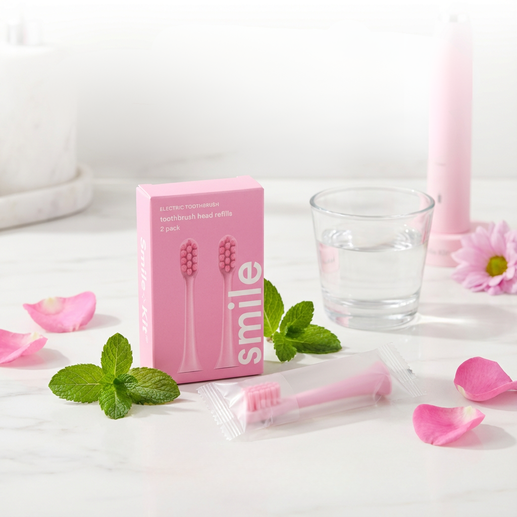 SMILE K5 Electric Toothbrush Head Refills 2 pack Pink