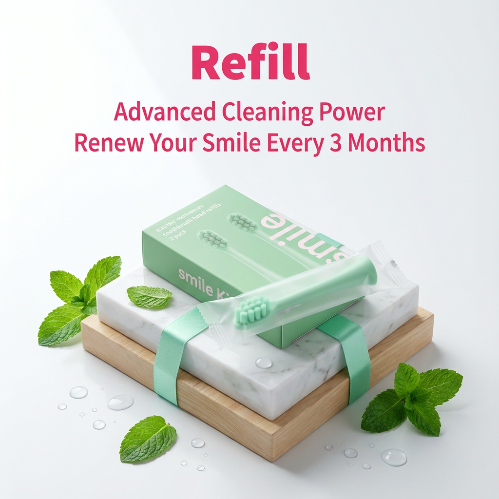 SMILE K5 Cloud Sense Electric Toothbrush Head Refills 2 pack Green