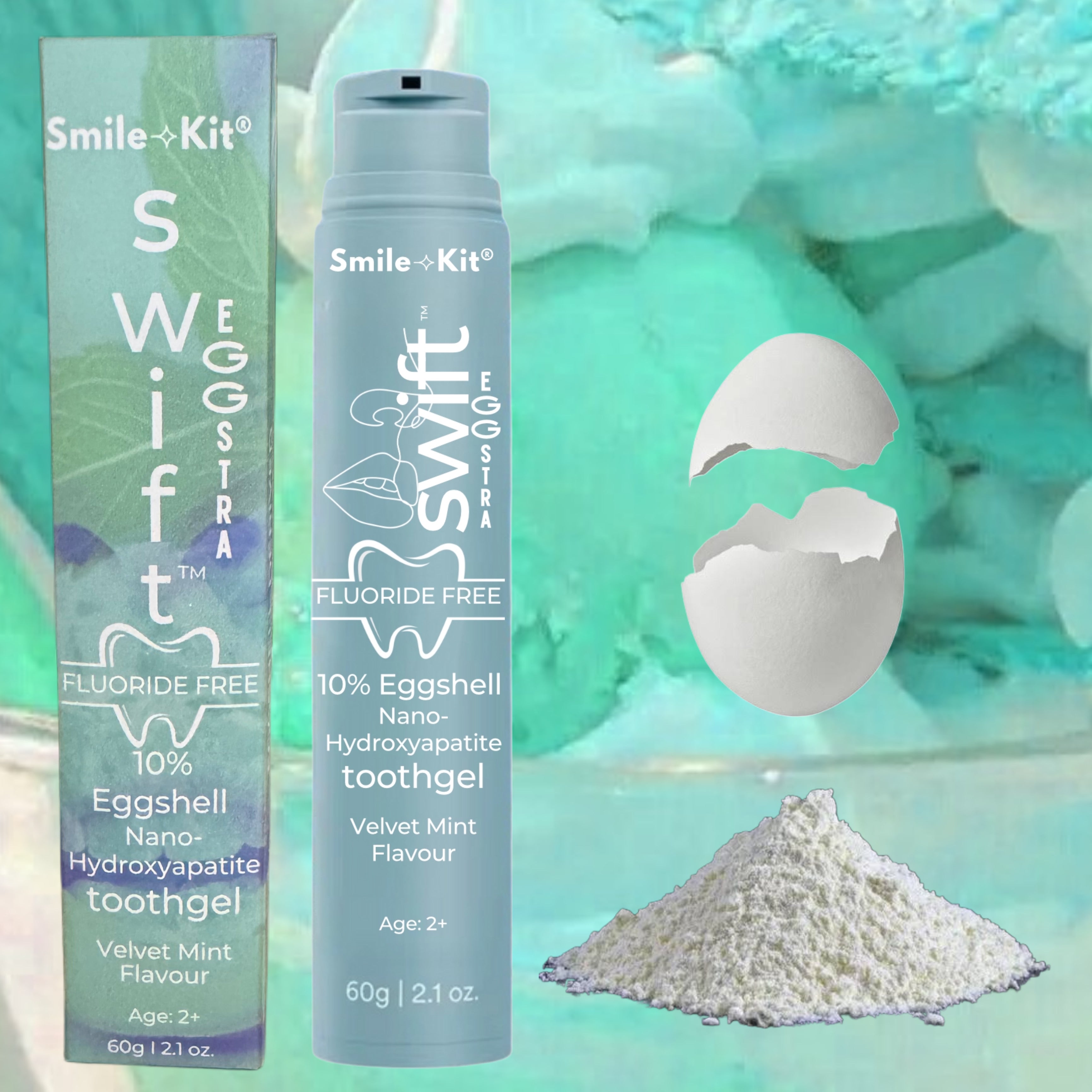 Swift™ EGGSTRA 10% Eggshell Nano Hydroxyapatite Toothgel  Velvet Mint Flavour