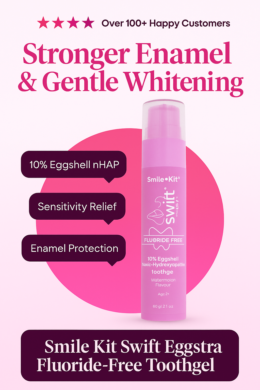 Swift™ EGGSTRA 10% Eggshell Nano Hydroxyapatite Toothgel – Watermelon Flavour