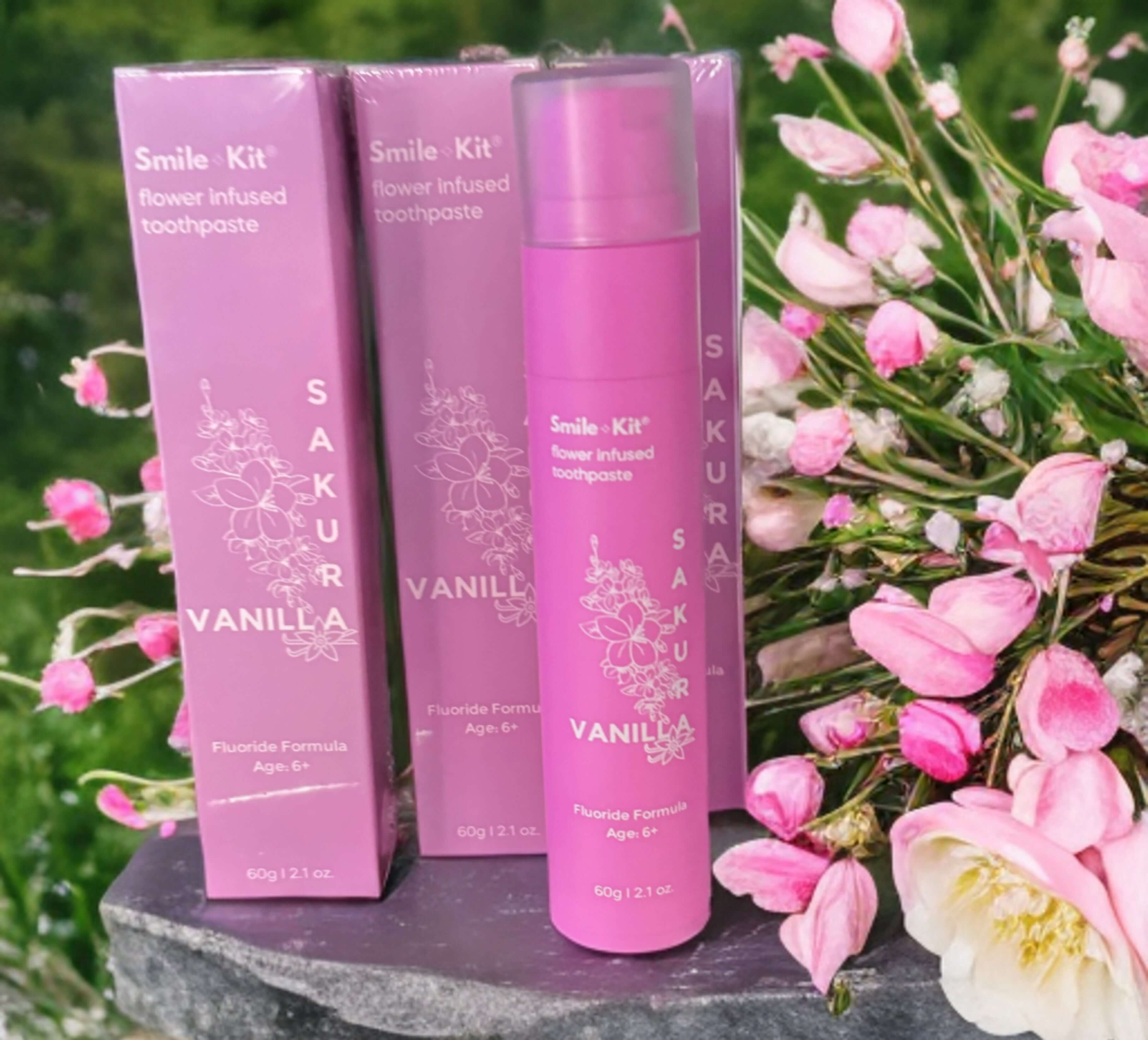 Smile Kit Sakura and Vanilla Flower Infused Fluoride Toothpaste