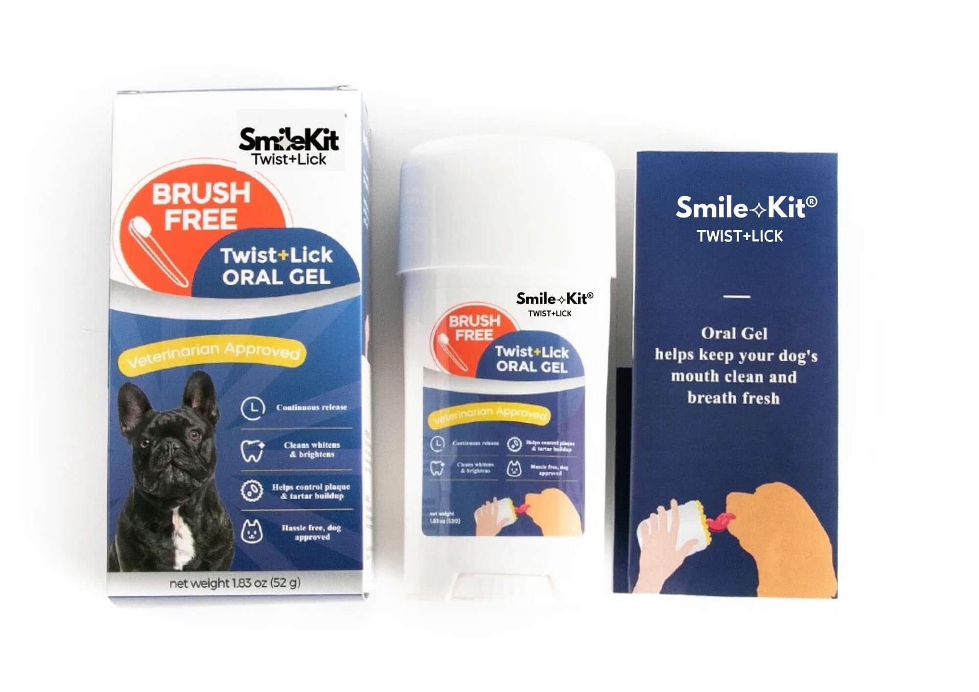 Smile Kit Twist+Lick Brush Free Oral Gel for Dogs