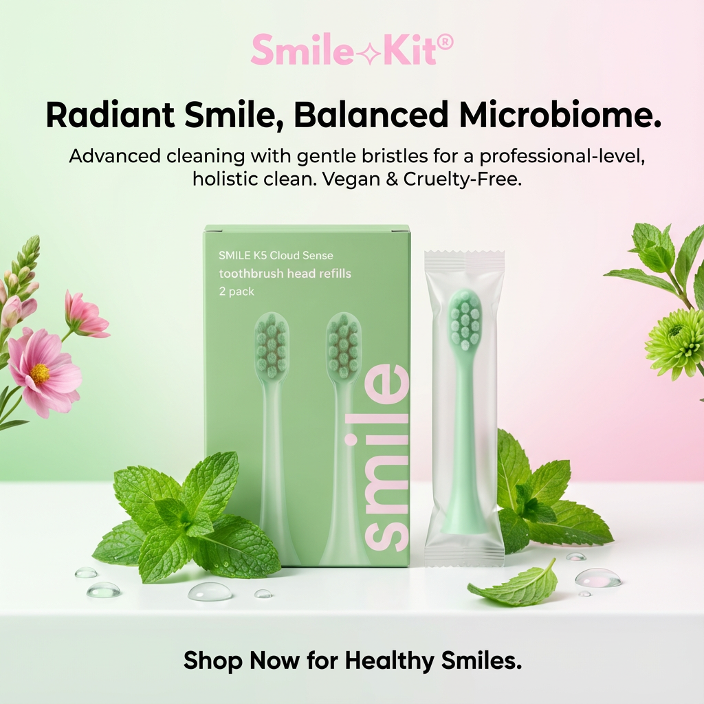 SMILE K5 Cloud Sense Electric Toothbrush Head Refills 2 pack Green