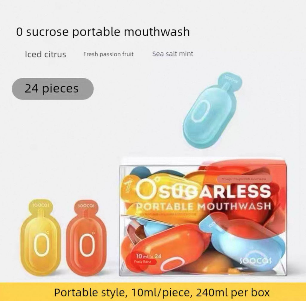 Portable Oat Extract Mouthwash Capsules Sea Salt, Citrus, Passionfruit flavours