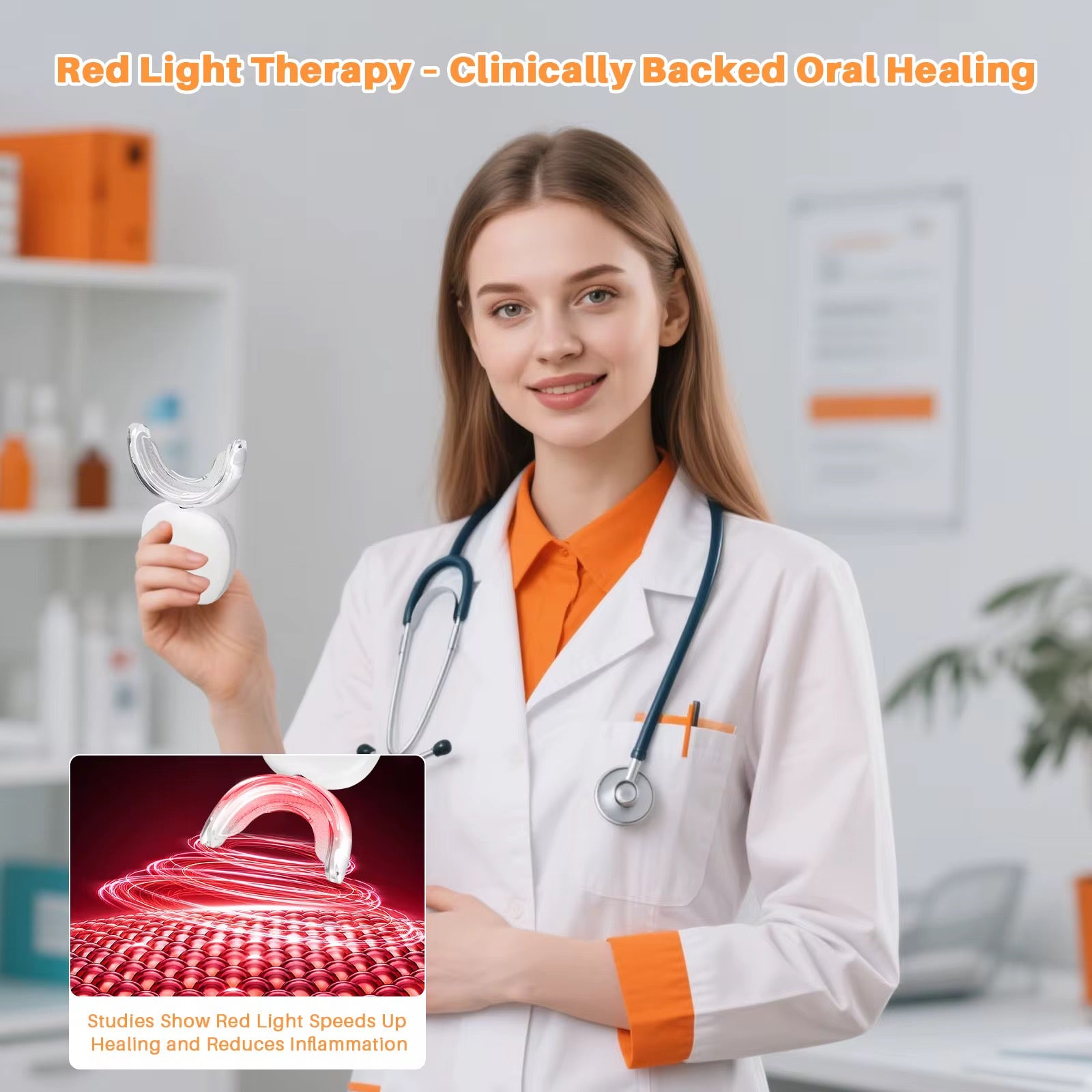 Orthodontic Red Light Device for Braces & Aligners - 660nm+850nm