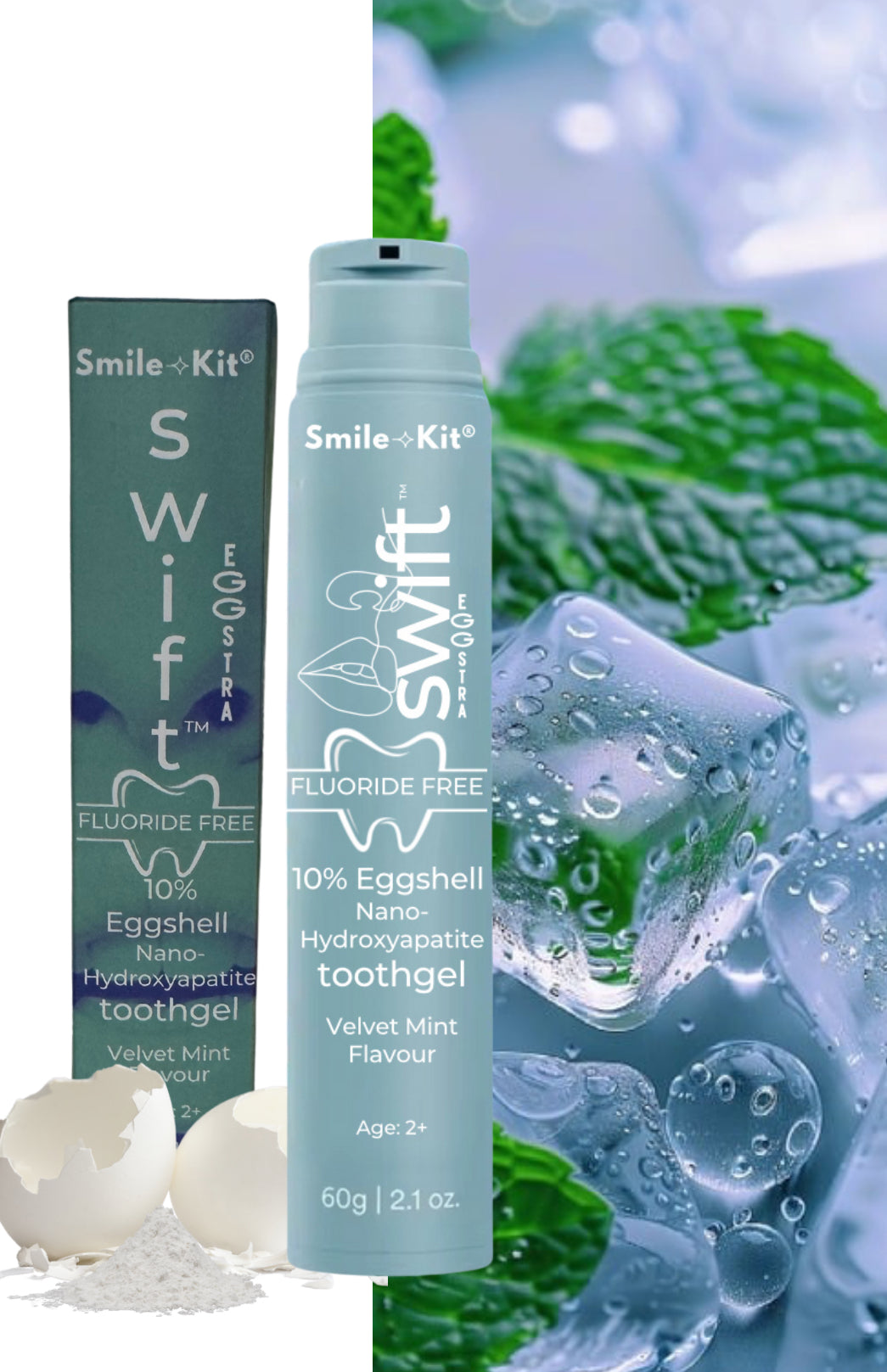 Swift™ EGGSTRA 10% Eggshell Nano Hydroxyapatite Toothgel  Velvet Mint Flavour