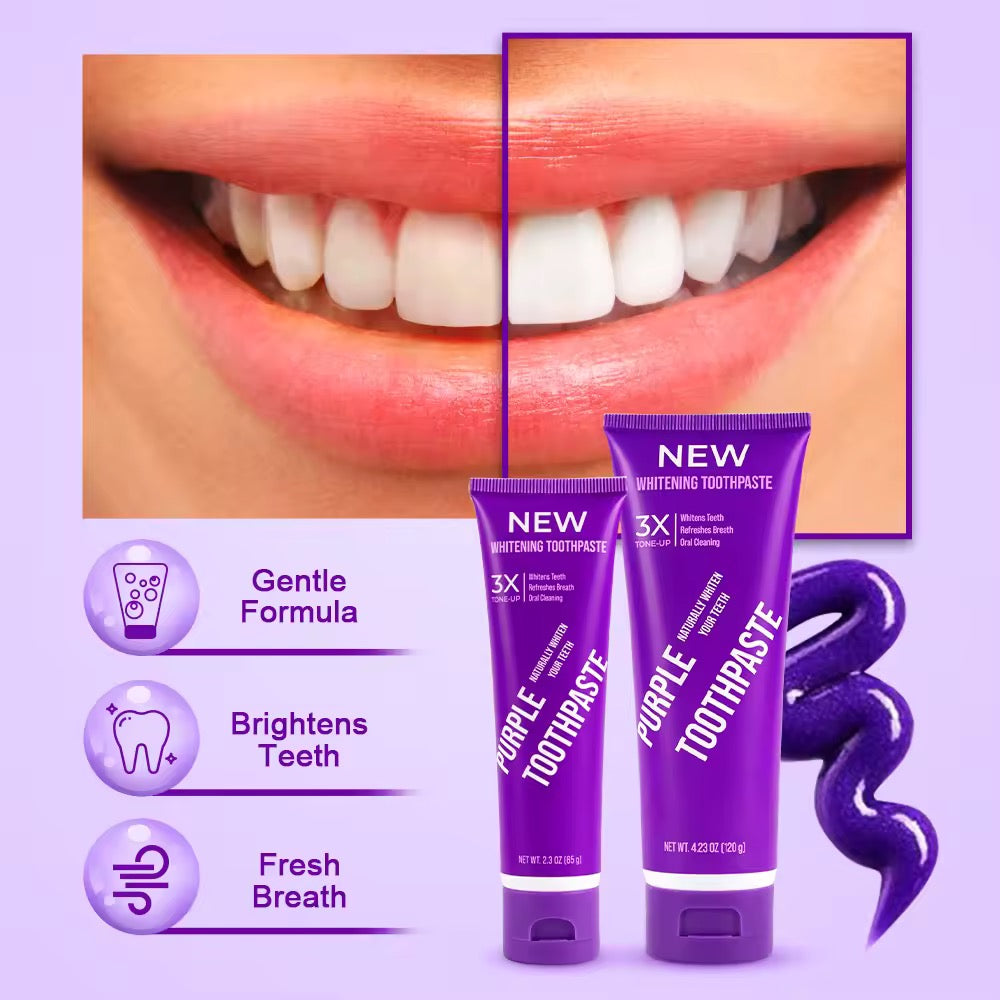 Purple Colour Correcting Intensive Whitening Toothpaste with Popping Boba