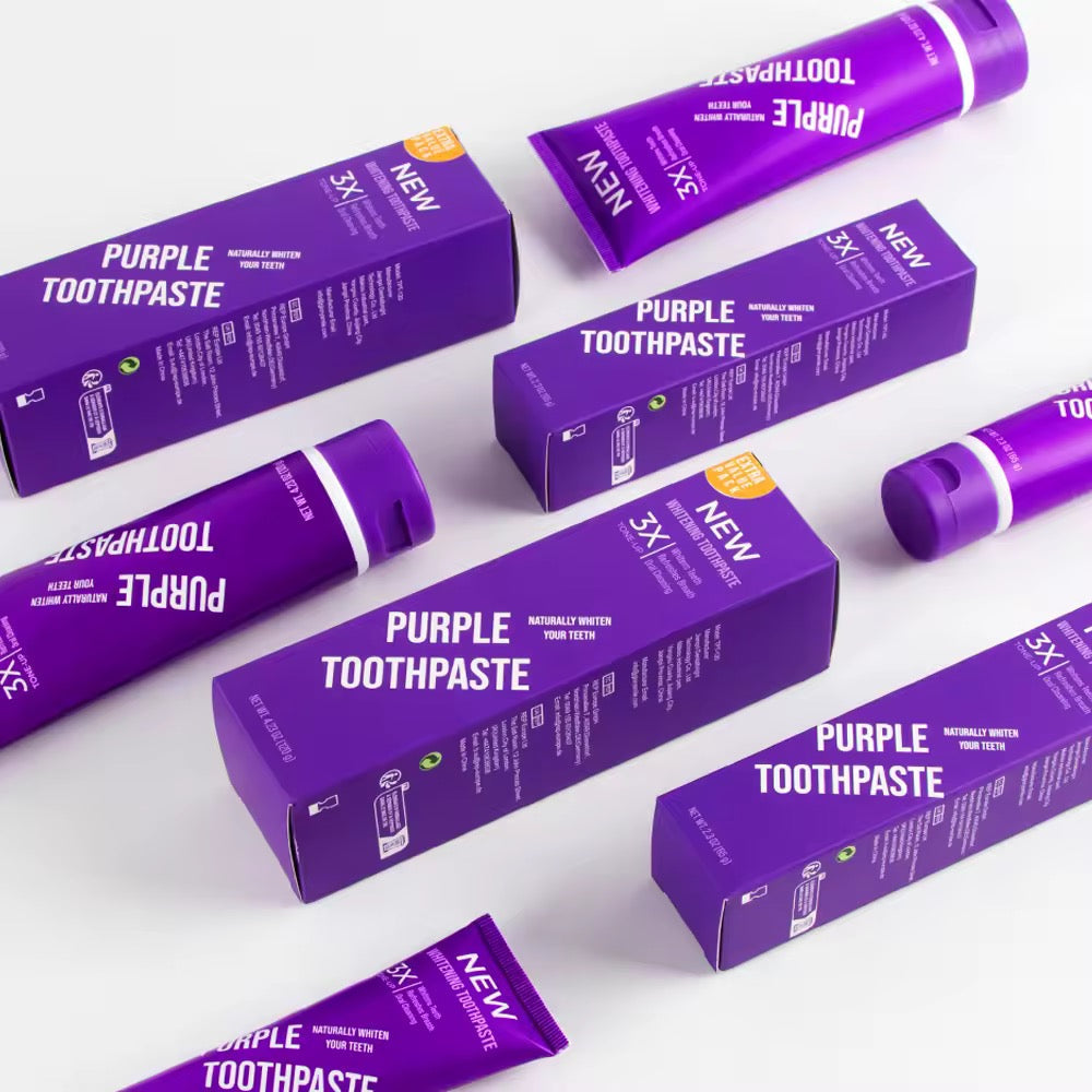 Purple Colour Correcting Intensive Whitening Toothpaste with Popping Boba
