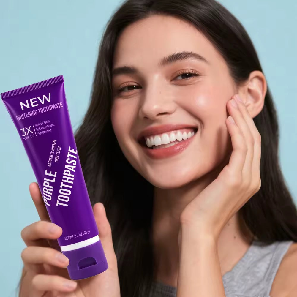 Purple Colour Correcting Intensive Whitening Toothpaste with Popping Boba