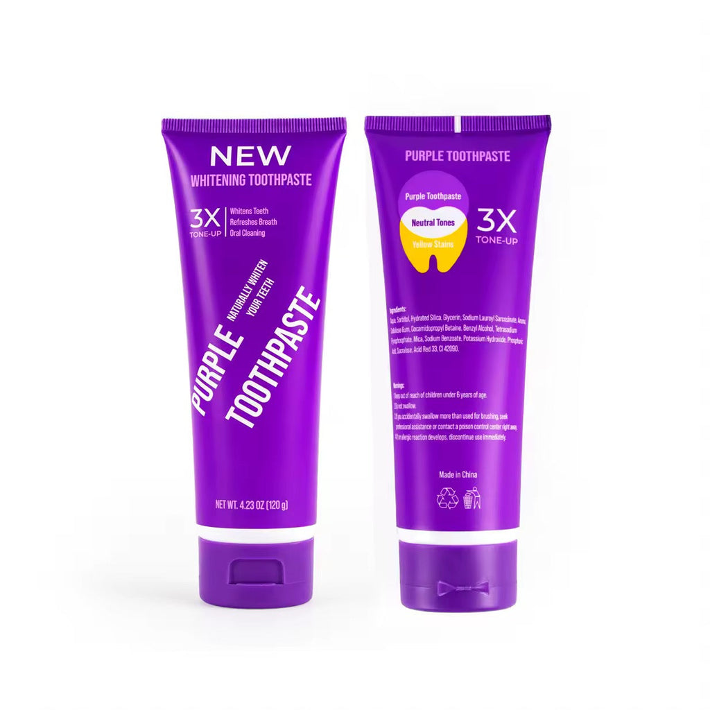 Purple Colour Correcting Intensive Whitening Toothpaste with Popping Boba