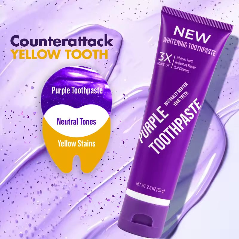Purple Colour Correcting Intensive Whitening Toothpaste with Popping Boba