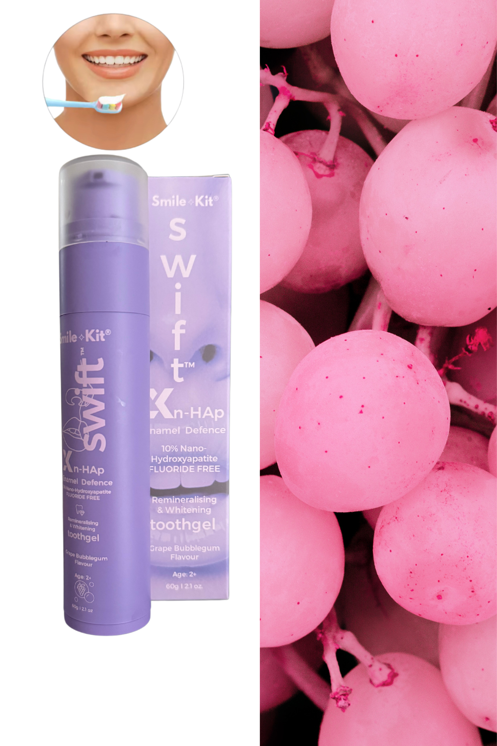 Swift™ X 10% Nano-Hydroxyapatite Fluoride Free Toothgel Grape Bubblegum