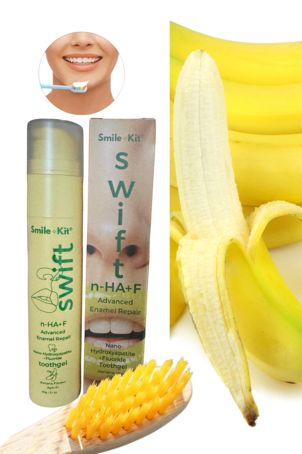 SWIFT™ 10% Nano-Hydroxyapatite +Fluoride Toothgel Banana Flavour