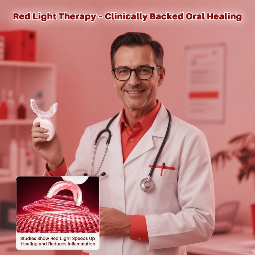 Oral Red Light Therapy Device – 660nm Red + 850nm Near-Infrared Dual-Wavelength Oral Care