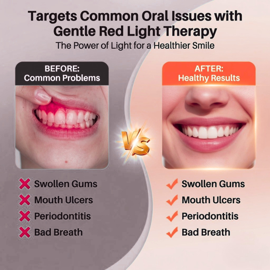 Oral Red Light Therapy Device – 660nm Red + 850nm 32LED Near-Infrared Dual-Wavelength Oral Care