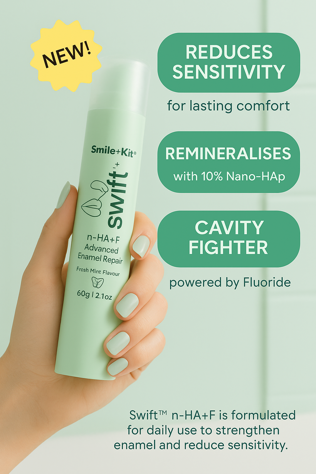 Swift™ n-HA+F Advanced Enamel Repair with Fluoride Fresh Mint