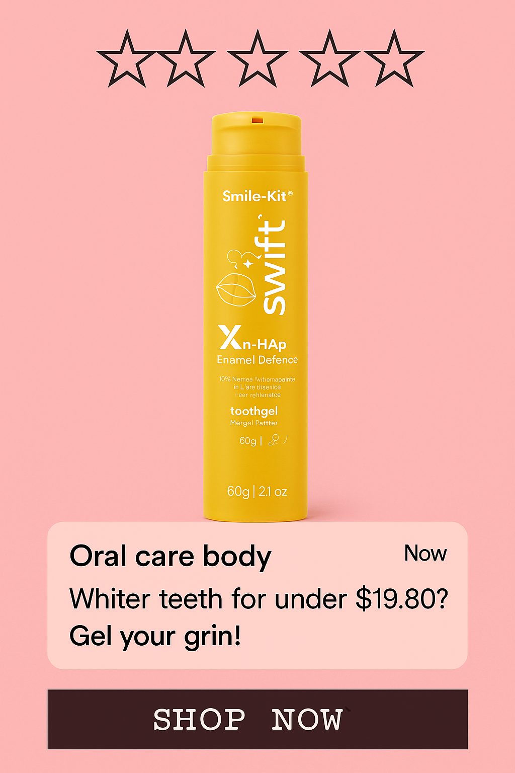 Swift™ X 10% Nano-Hydroxyapatite Fluoride Free Toothgel Mango Flavour