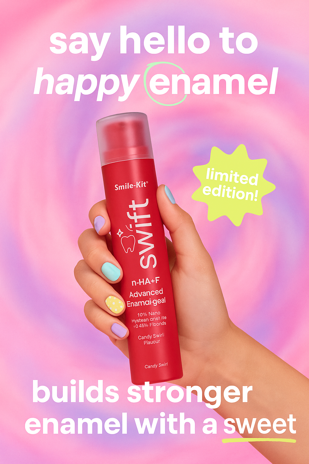 SWIFT™ 10% Nano-Hydroxyapatite + Fluoride Toothgel Candy Flavour