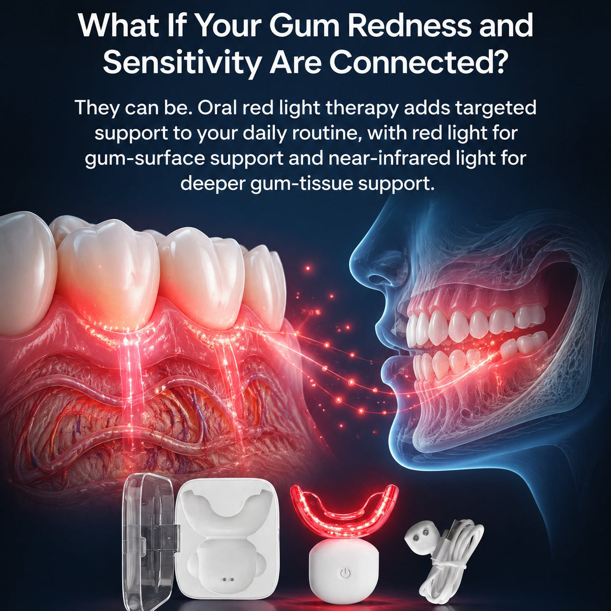 Oral Red Light Therapy Device – 660nm Red + 850nm Near-Infrared Dual-Wavelength Oral Care